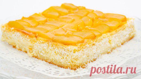 Творожная запеканка с персиками