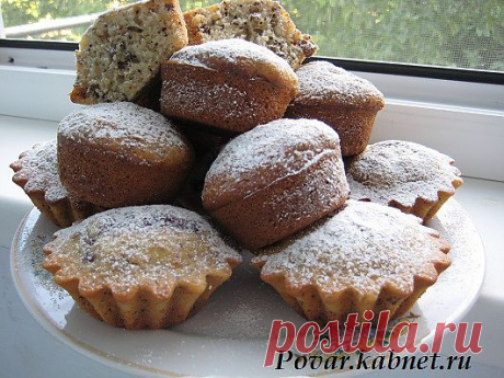 Кексы на кефире с орехами и апельсиновой цедрой