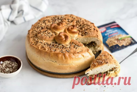 Постный пирог с капустой и грибами пошаговый рецепт с фото