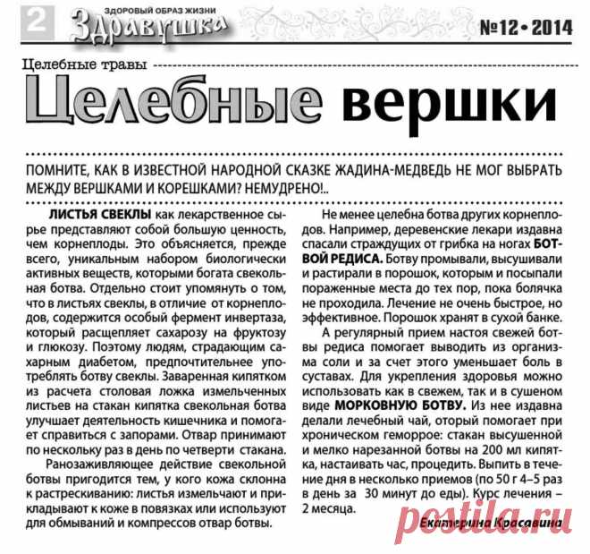 Целебная ботва