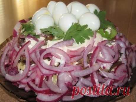 Замечательный салат &quot;КУРОЧКИНО ГНЕЗДО&quot;. Гости будут в восторге! Прекрасный вариант к праздничному столу!