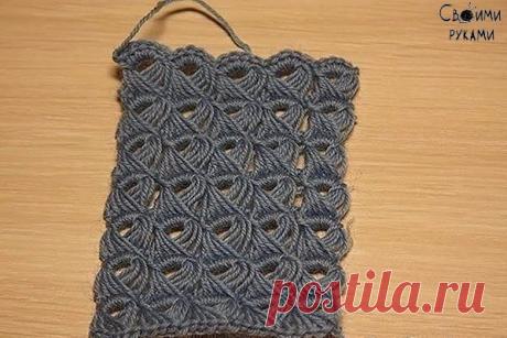 Плед перуанским вязанием