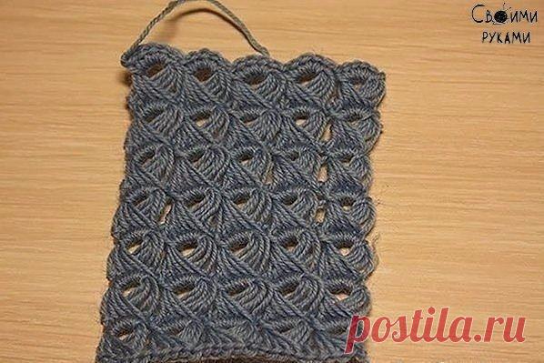 Плед перуанским вязанием
