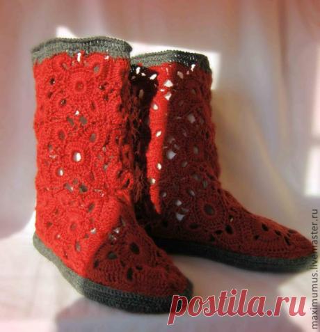 ВЯЗАНЫЕ ДОМАШНИЕ САПОЖКИ ОТ МИХОВИЧ ЮЛИИ - Журнал Советов   Уютные домашние сапожки из мотивов. Для таких сапожек понадобится: 1. Нитки прибл 160м50гр. Ниток ушло бордовых почти 3 мотка 2. Крючок. Я брала 2. 3. Стелька. У меня войлочная, можно и кожаную поискать (в этот раз стельки мне попались с картоной подошвой, не очень удобно, лучше без нее). 4. Иголка с толстым ушком для […]
