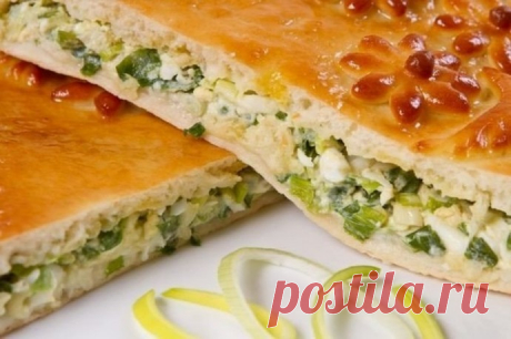 Быстрый заливной порог с зеленым луком и яйцом