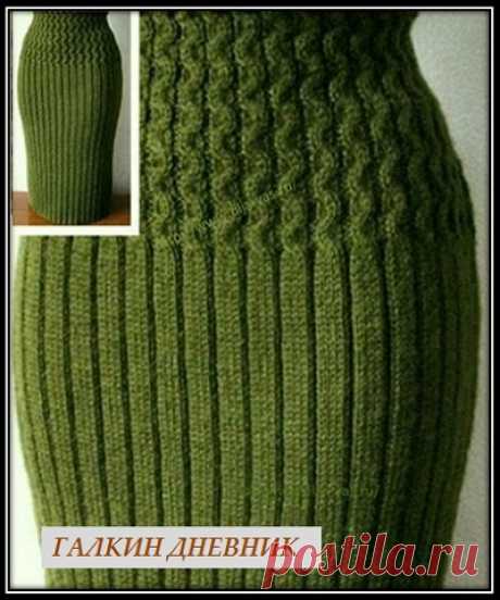 Юбка-карандаш спицами