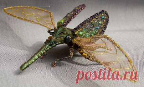 Приемы вышивания лентами насекомых — Рукоделие