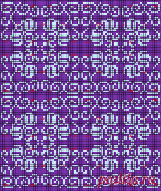 17 новых схем с цветочными жаккардовыми узорами - в ваши копилки | ЖАККАРДос | Яндекс Дзен