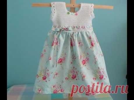 How to Crochet Baby Toddler Girl Dress using Vintage Pillow Case Pattern Tutorial