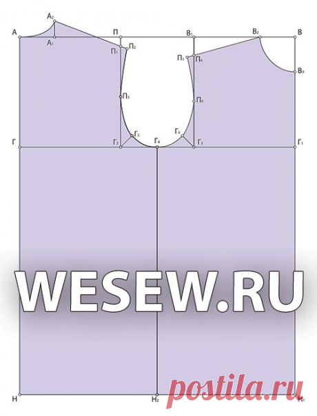 Как построить выкройку основы мужской сорочки