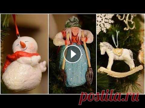Елочные игрушки из ваты своими руками Всем привет! Сегодня я снова делаю игрушки из ваты, и покажу те игрушки, которые чаще всего меня просили сделать в комментариях под видео о ватной Сне...