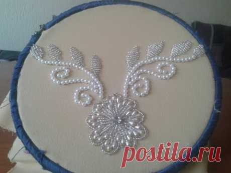 embroidery beautiful rose beads