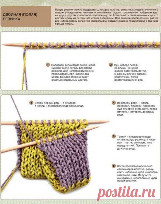 Вязание двойной резинки спицами: описание работы, схема (Уроки и МК по ВЯЗАНИЮ) – Журнал Вдохновение Рукодельницы