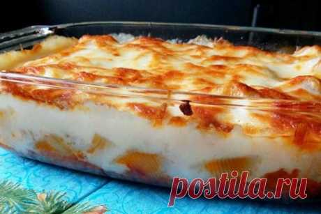 Ригатони фаршированные мясом под соусом Бешамель Очень вкусное и праздничное блюдо, на итальянский мотив.