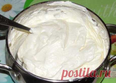 Простой творожный густой крем для торта.