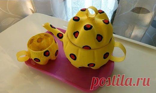 Чайный сервиз из пластиковой бутылки, мастер-класс