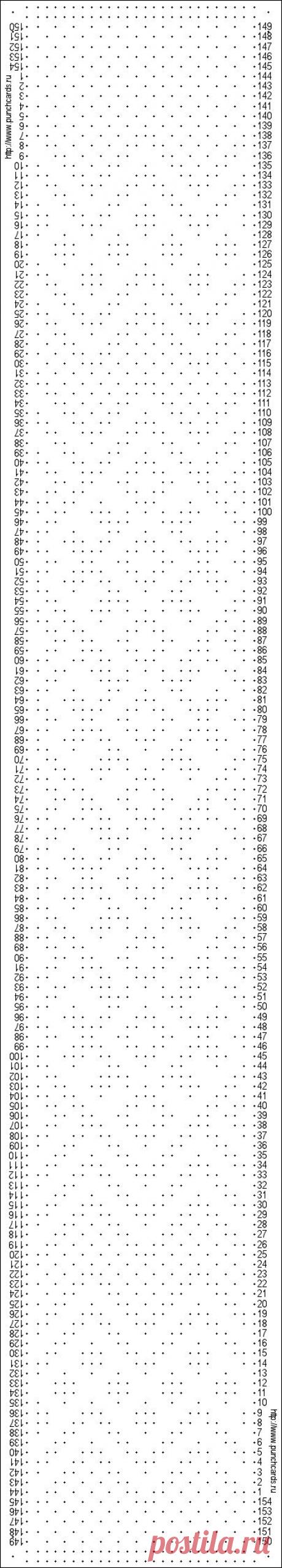 Просмотр рисунка перфокарты с раппортом 24 петли, пересчёт на две фонтуры, печать перфокарты