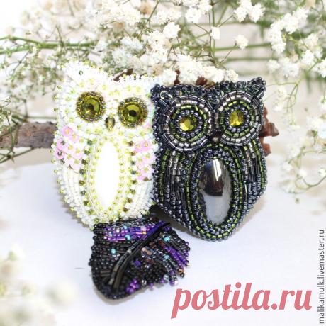 Купить брошь брошечка &quot;Полярная совушка&quot; - белый, брошь, брошка ручной работы, сова, совушка