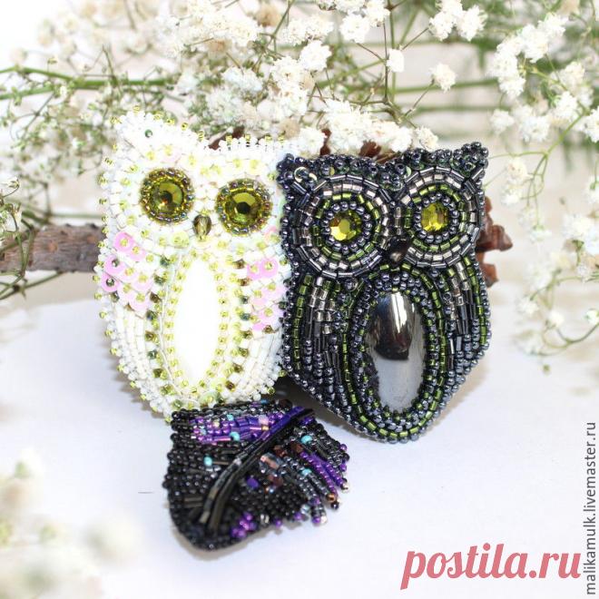 Купить брошь брошечка "Полярная совушка" - белый, брошь, брошка ручной работы, сова, совушка