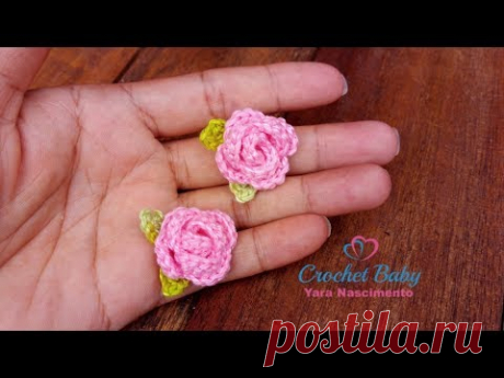 Mini Rosa de Crochê - Crochet Baby Yara Nascimento