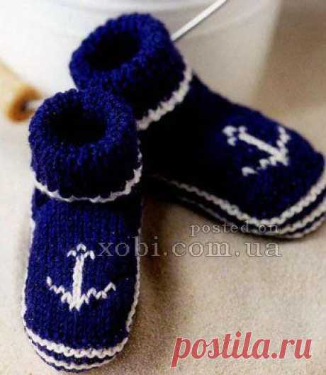 пинетки с якорями