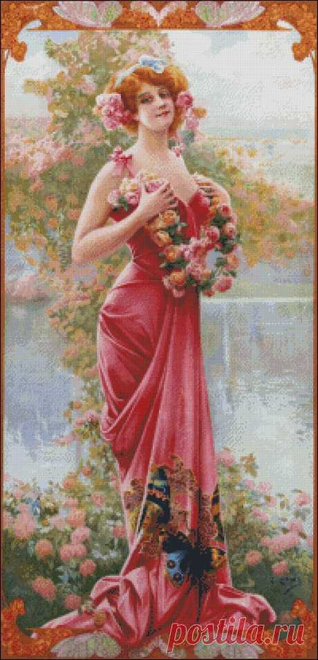 Enraptured Rose Counted Cross Stitch Patterns Printable | Etsy