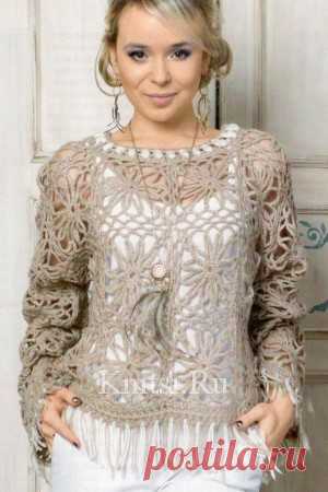 Кофточка из мотивов. Вязание для женщин / Пуловеры / Крючком