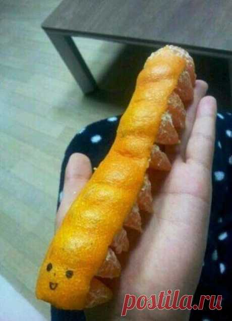 Гусеница из мандаринки / Взлом логики
