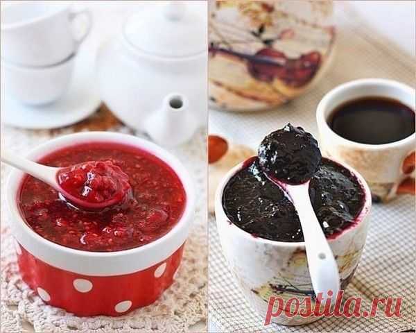 Живое "варенье" из малины и смородины.