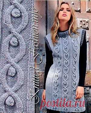 Туника с косами - KnittedFashion.info