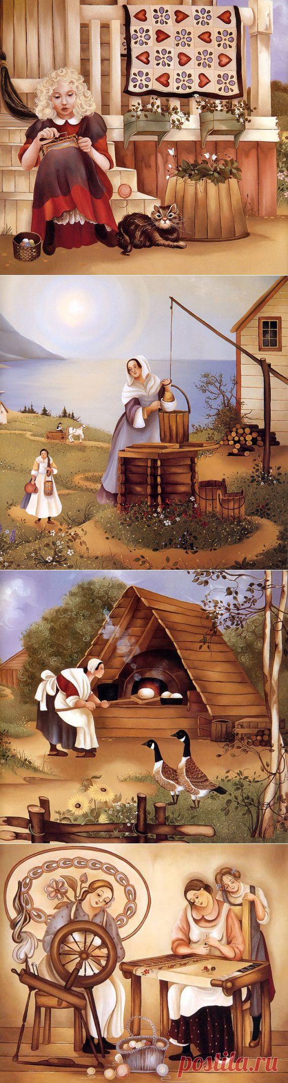 Сельские мотивы от художницы Райки Купесик / Декупаж / Картинки для декупажа