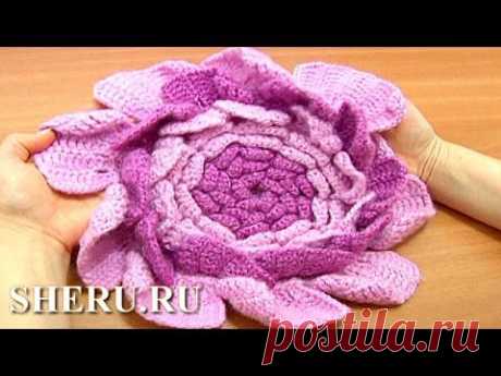 Вязаные цветы крючком урок вязания 66.3