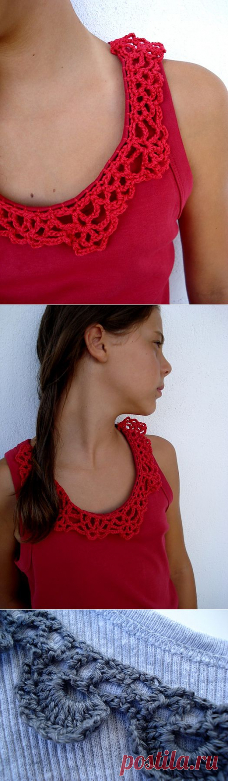 [Зарезервировано] крючком: Как подключить кружевной воротник футболку - yani1234 войти - Netease блог