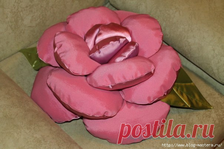 Подушка "Роза" - мастер-класс по шитью своими руками!