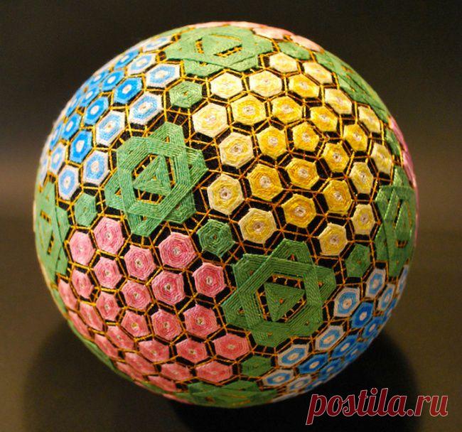 Процесс создания тэмари очень трудоемкий. Для того, чтобы вышить один шар мало одного таланта, нужно иметь за плечами годы подготовки и огромное количество времени.