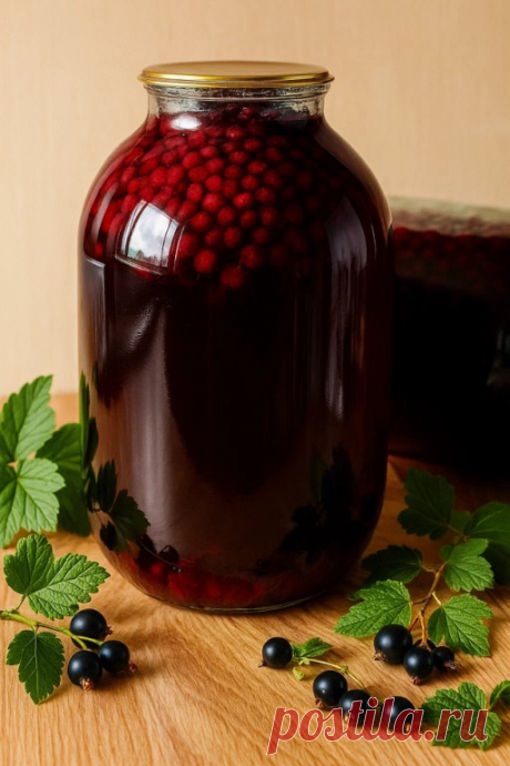 КОМПОТ ИЗ ЧЁРНОЙ СМОРОДИНЫ НА ЗИМУ