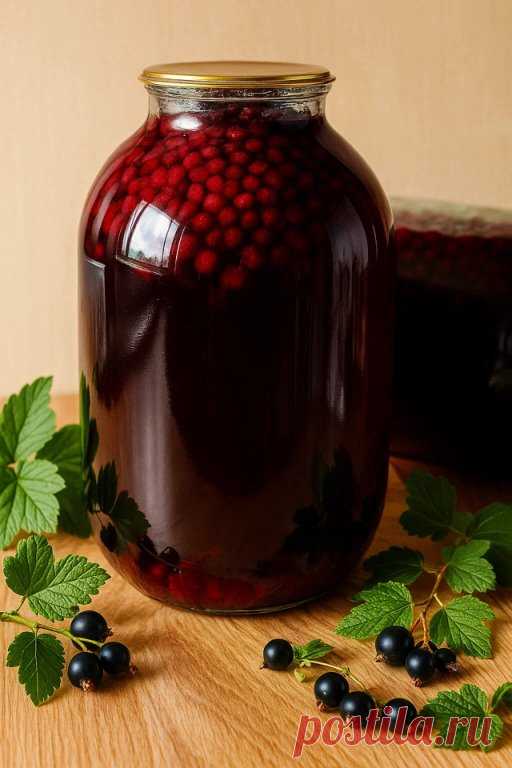 КОМПОТ ИЗ ЧЁРНОЙ СМОРОДИНЫ НА ЗИМУ
