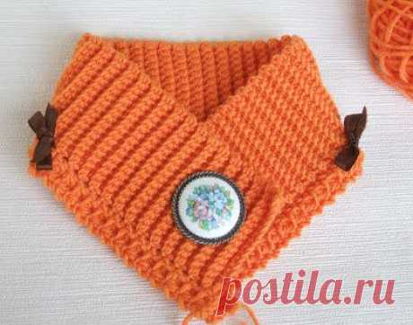 Світ плетіння та казок від Marita: МК - манишка апельсиновыми звездочками - Вяжем действительно вместе