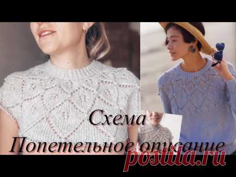 Круглая кокетка листиками и шишечками.Схема и попетельное описание