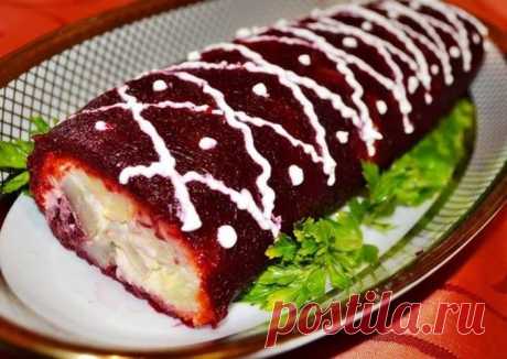 Рулет сельдь под шубой: красивая, необычная подача любимого всеми блюда