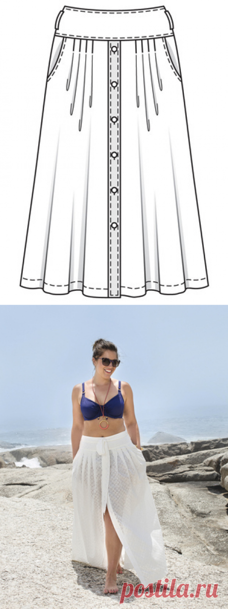 Юбка на широкой кокетке - выкройка № 410 из журнала 1/2017 Burda. Мода для полных – выкройки юбок на Burdastyle.ru