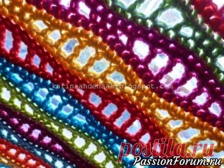 Разноцветная занавеска . Из остатков ниток - запись пользователя falconet-n (Nadezhda) в сообществе Вязание крючком в категории Вязание крючком для начинающих