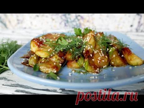 Жареные кабачки в соево-чесночном соусе