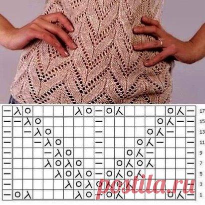 Оригинальный ажурный узор для летного вязания