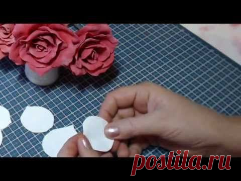 Мк роза из фоамирана, тонировка и формирование лепестков / Прочие виды рукоделия / Флористика, топиарии