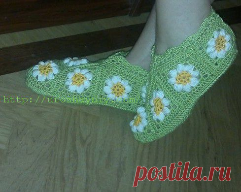 Домашние тапочки крючком. Мастер-класс Ирины Шкультиной