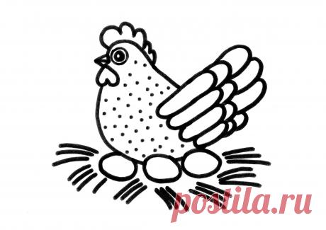 раскраска петух курица цыпленок - Поиск в Google