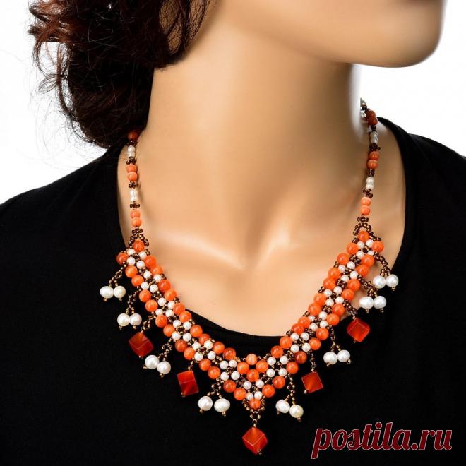 Купить Колье с натуральными камнями (Кошачий глаз) за 2 500 ₽ в Москве — 0040278