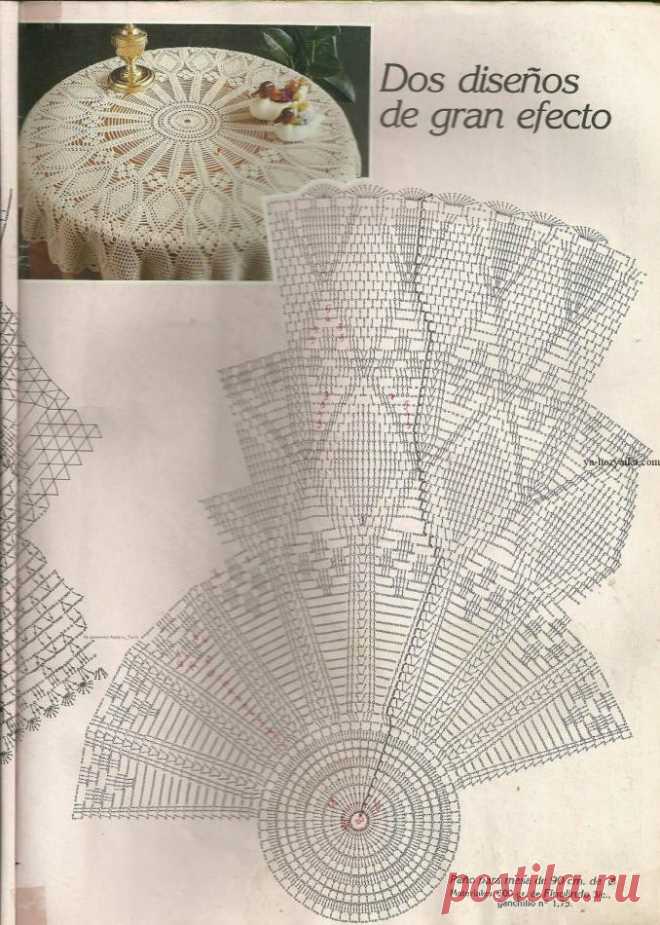 Круглая скатерть крючком схемы. Связать скатерть крючком для круглого стола