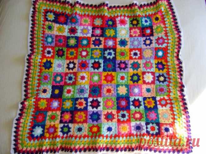 Пледы крючком из мотивов, своими руками изготовленные